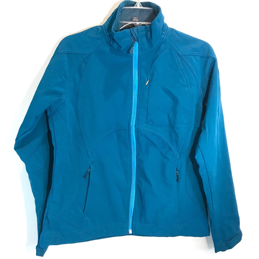 Double Diamond Teal Blue Soft Shell Jacket Small